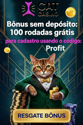 Imagem de 100 Rodadas Gr&aacute;tis Sem Dep&oacute;sito no Cat Casino