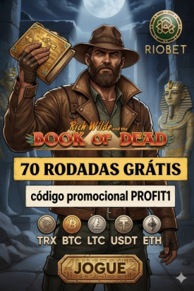 Imagem de RioBet: 70 Rodadas Gr&aacute;tis Sem Dep&oacute;sito no Book of Dead