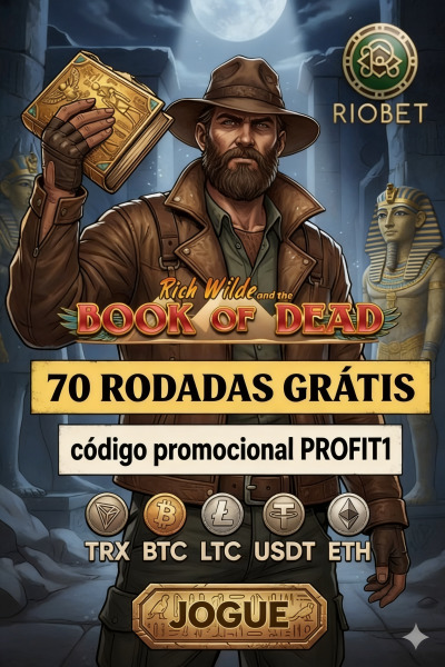 Imagem de RioBet: 70 Rodadas Gr&aacute;tis Sem Dep&oacute;sito no Book of Dead