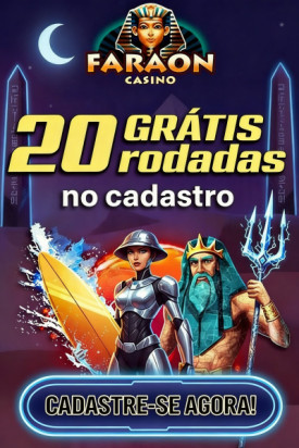 Imagem de 20 rodadas gr&aacute;tis no Pharaon Casino ao se cadastrar