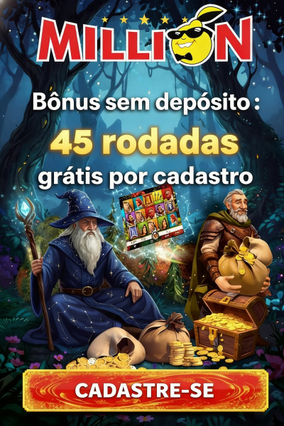 Imagem de 45 Rodadas Gr&aacute;tis no Cassino Million pelo Cadastro