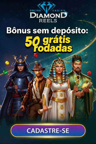 Imagem de 50 Rodadas Gr&aacute;tis no Diamond Reels Casino ao se Cadastrar
