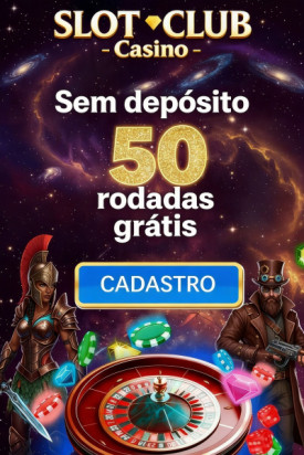 Imagem de 50 rodadas gr&aacute;tis no SlotClub Cassino sem precisar depositar