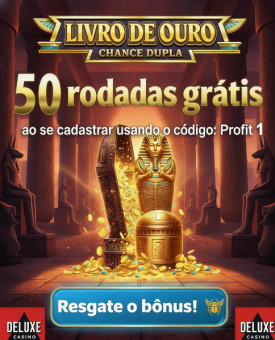 Imagem de 50 Rodadas Gr&aacute;tis no Cassino Deluxe no Book of Gold Double Chance