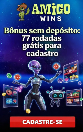 Imagem de 77 rodadas gr&aacute;tis sem dep&oacute;sito no cassino Amigo Wins