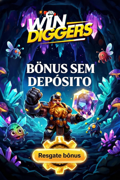 Imagem de Win Diggers Cassino: R$ 8,00 de B&ocirc;nus Sem Dep&oacute;sito para Come&ccedil;ar a Jogar