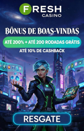 Imagem de Fresh Casino: 50 rodadas gr&aacute;tis sem dep&oacute;sito e b&ocirc;nus de 2