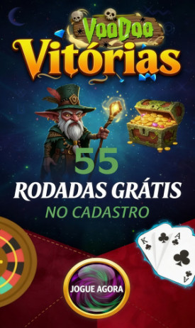 Imagem de 55 Rodadas Gr&aacute;tis Sem Dep&oacute;sito no Cassino Voodoo Wins